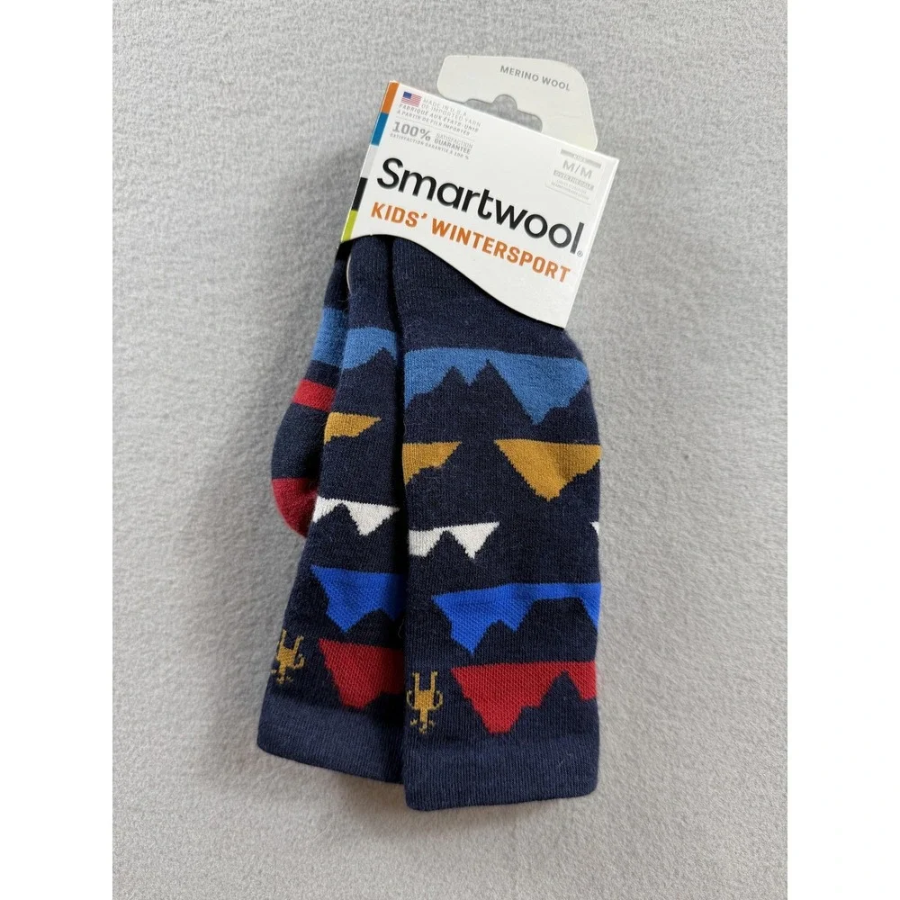 Smartwool Socks Kids Medium Multicolor Wintersport Merino Wool‎ Over Calf New